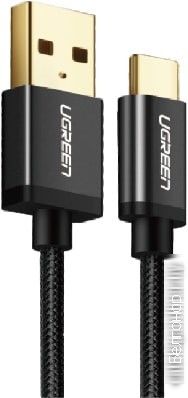 Кабель USB - USB-TypeC 0.5м оплетка Ugreen US174 (40988) черный