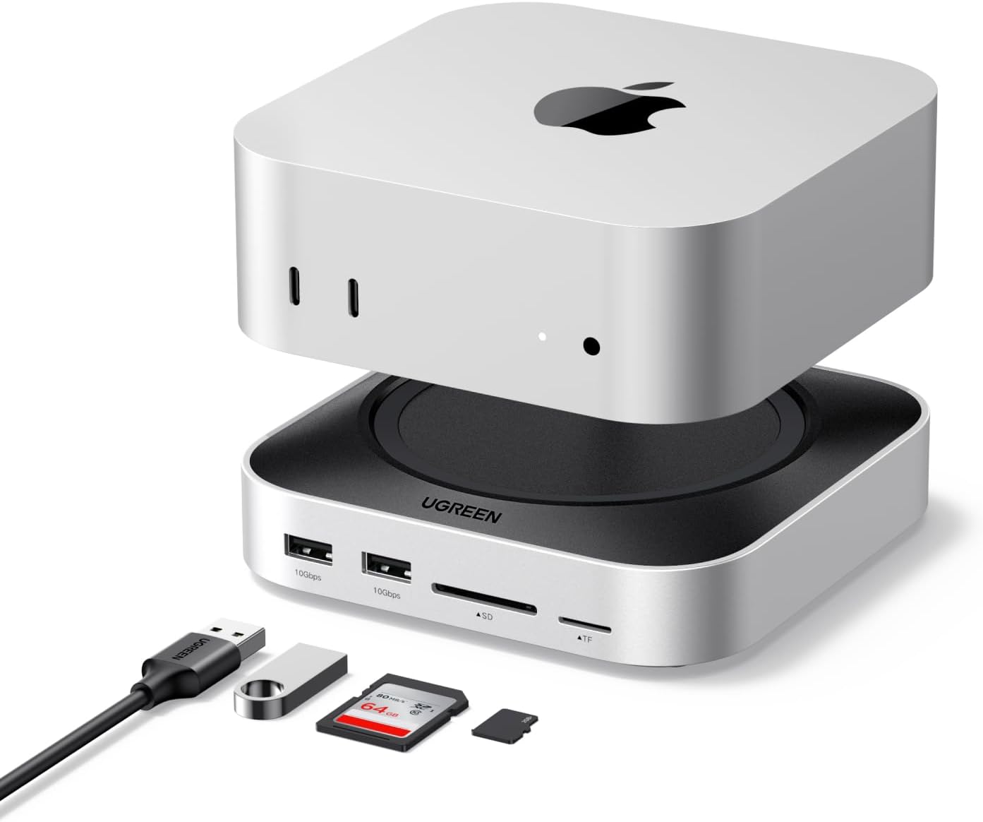 65487 Док-станция UGREEN CM841 11-in-1 3×USB-A 3.2&2×USB-A 3.0&2×USB-C 3.2&SD/TF&NVMe SSD Docking Station for Mac Mini M4/M4 Pro. Цвет: серый космос