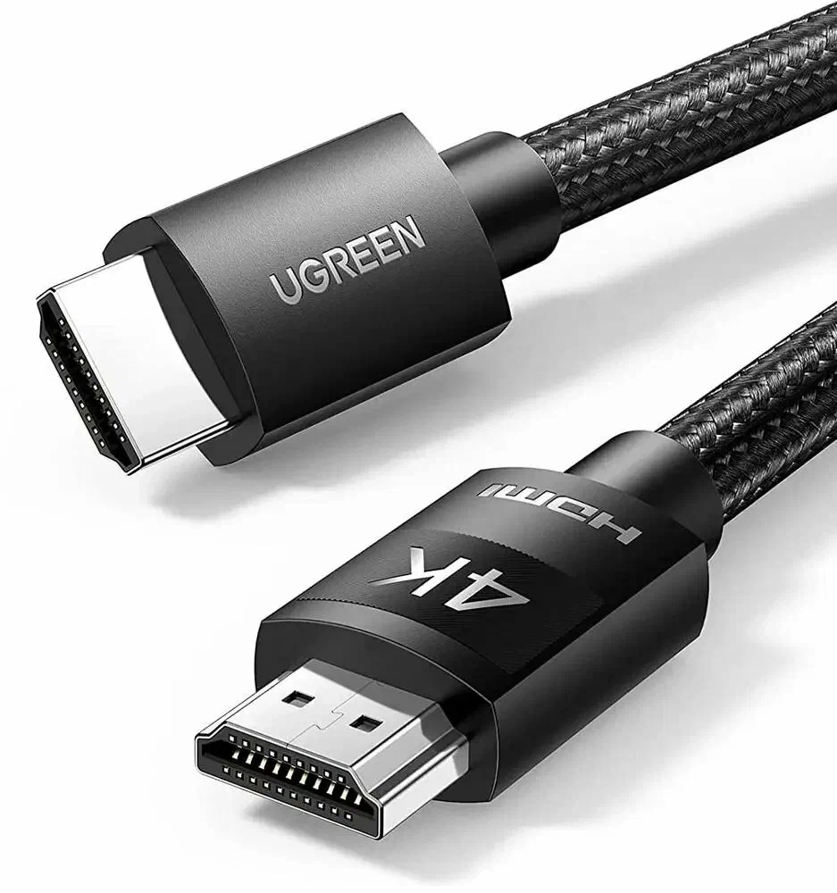 30999 Кабель UGREEN HD119 v.2.0 4K 60Гц HDMI Cable Male to Male Braided. Длина 1м. Цвет: черный
