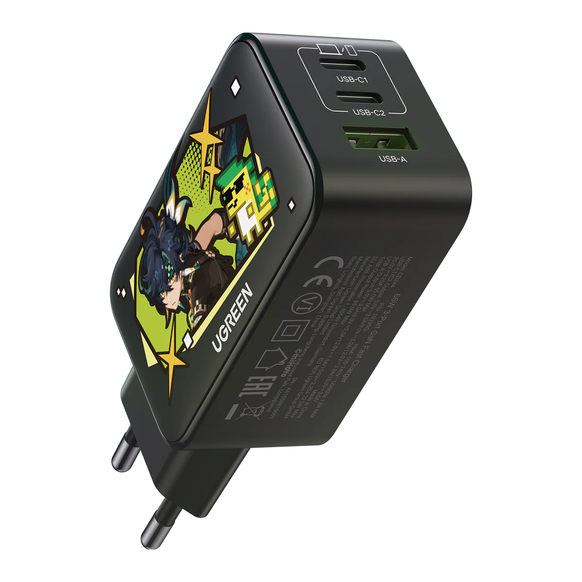 10335GI Зарядное устройство UGREEN 65W, 2xUSB-C 1xUSB-A Genshin Impact Edition 10335GI Зарядное устройство UGREEN 65W, 2xUSB-C 1xUSB-A Genshin Impact Edition