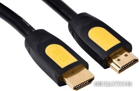10170 Кабель UGREEN HD101 HDMI v1.4, медь 19+1, цвет: желтый+черный, 10M