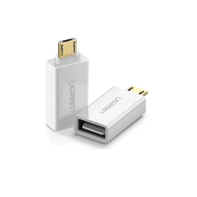 30529 Адаптер UGREEN US195 USB2.0 - MicroUSB, цвет: белый