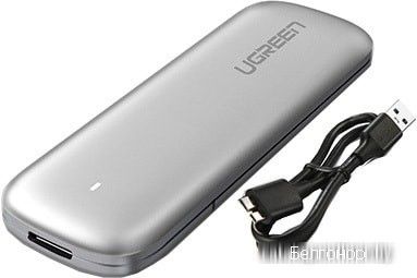 60530 Внешний бокс для SSD M.2 UGREEN CM238, USB 3.0, 5GB цвет: серебристый