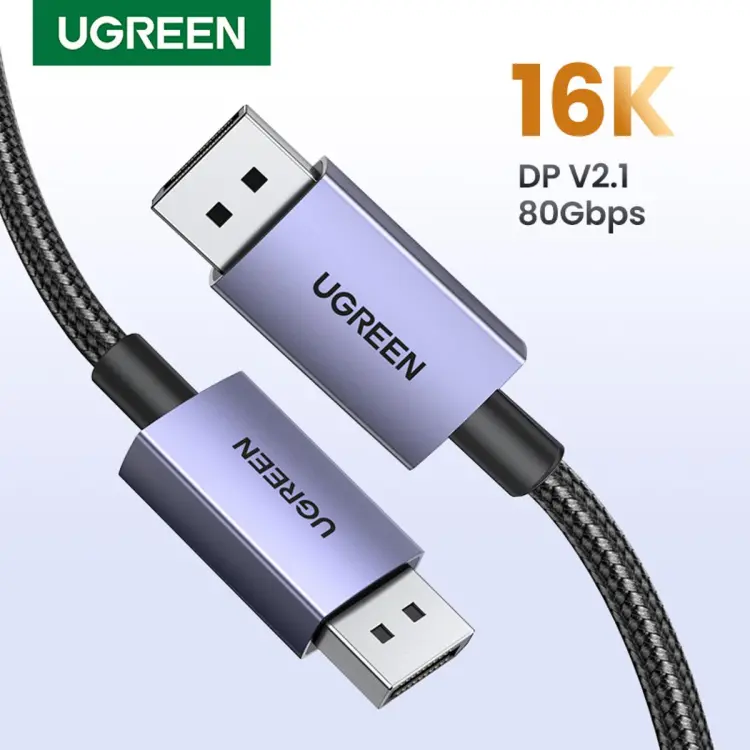 15384 Кабель Ugreen DP118 DisplayPort 2.1, 16K 30Hz, 2m, Цвет-серый
