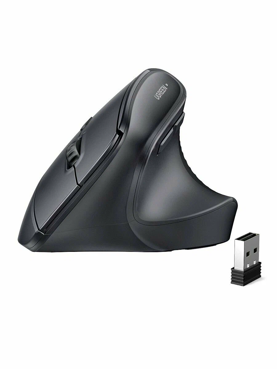 65042 Беспроводная вертикальная мышка UGREEN M571P Wireless Vertical Mouse 2.4GHz & Bluetooth. Цве