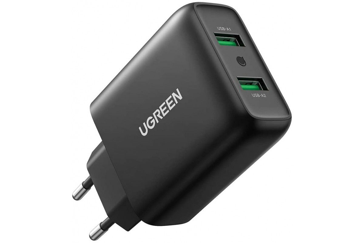 10216 UGREEN CD161 Зарядное устройство, 2порта USB, 36W, цвет: черный  на ugreen.by 