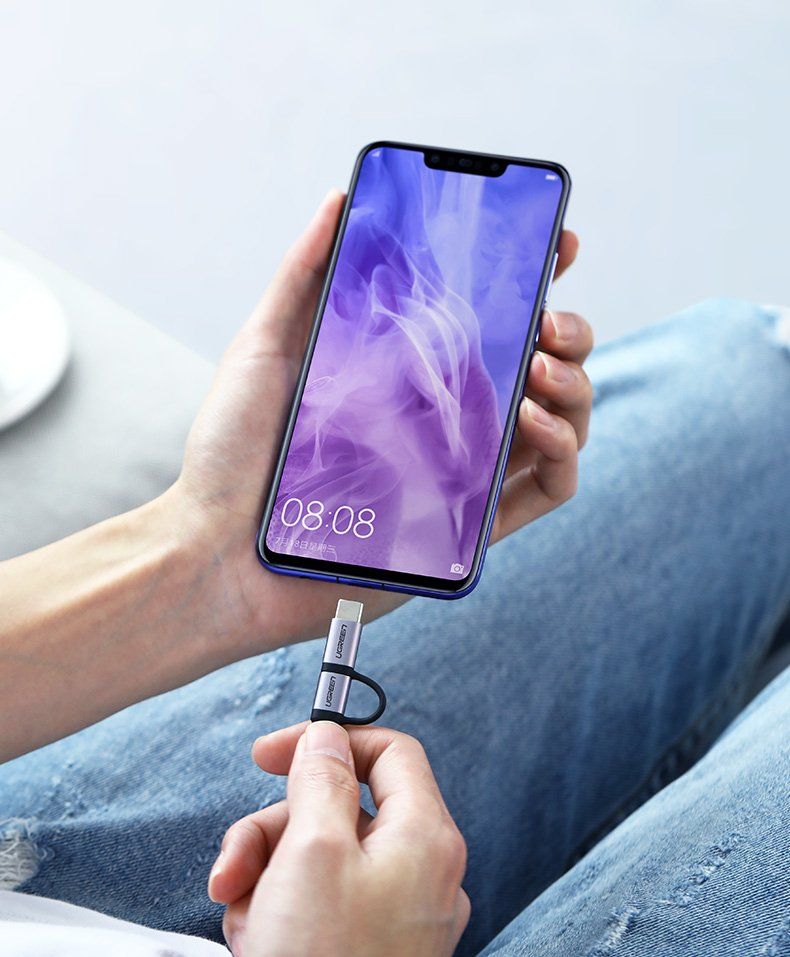 30875 Кабель UGREEN US177 USB 2.0 - Mirco-USB+Type-C, цвет: черный, 1M 30875 Кабель UGREEN US177 USB 2.0 - Mirco-USB+Type-C, цвет: черный, 1M