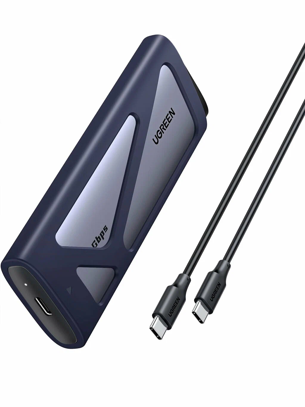 55150 Внешний бокс для SSD M.2 UGREEN CM767, 20 Гбит. Поддержка M.2 NVME. Кабель USB-C - USB-C