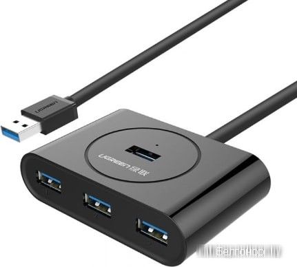 20291 Разветвитель портов Ugreen CR113 USB 3.0 - 4xUSB 3.0.Цвет- черный. Длина кабеля - 1м  на ugreen.by 