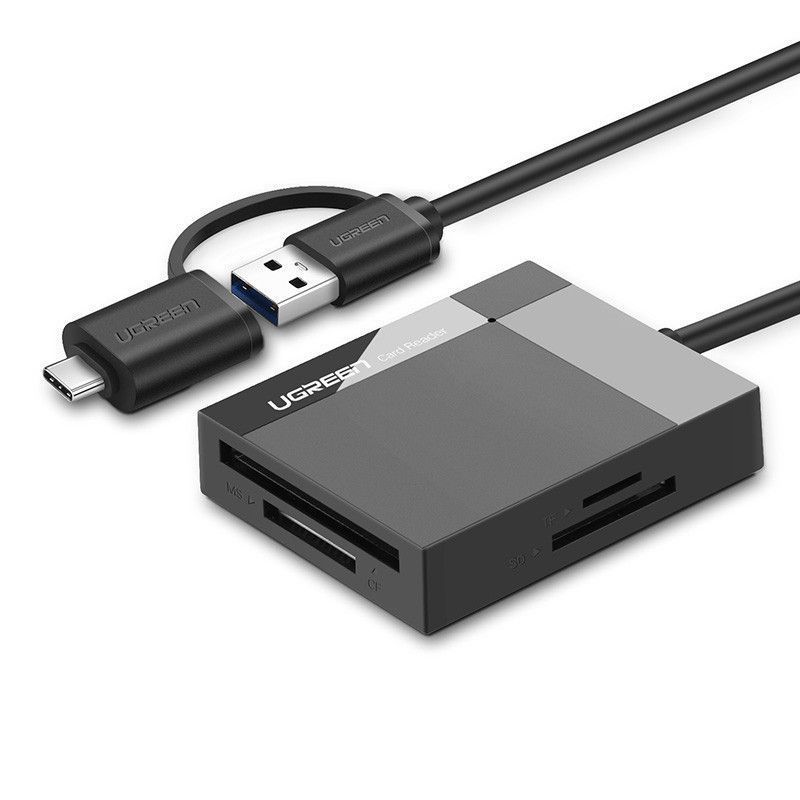 40754 Картридер Ugreen CR125 USB3.0/Type-C - SD+MicroSD.Цвет - черный  на ugreen.by 