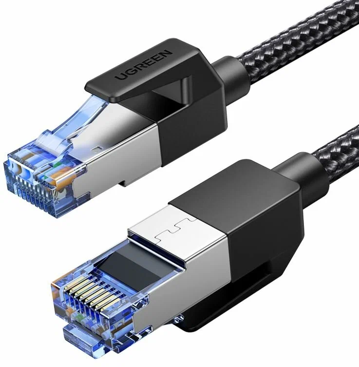 80431 Патч-корд Cat8 F/FTP UGREEN Pure Copper Ethernet Cable Round Braided OD5.5mm 2m