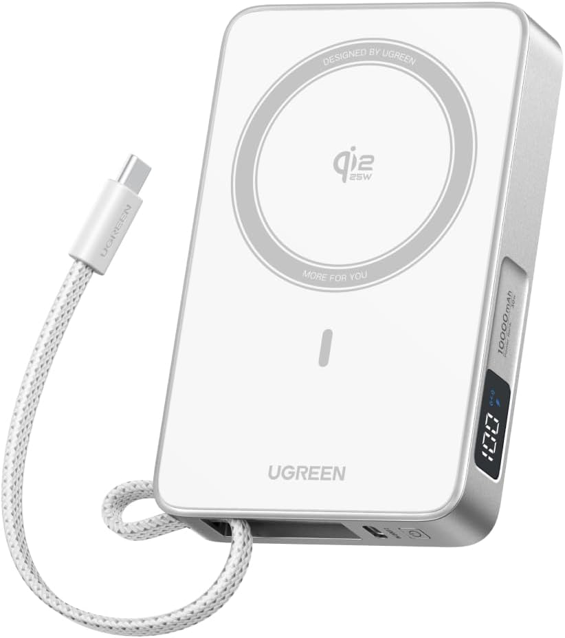 95027B Внешний аккумулятор UGREEN PB773 "MagFlow" 30W W-less 10000mAh Qi2.2