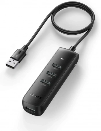 80657 Разветвитель портов Ugreen CM416 USB 3.0 - 4xUSB 3.0.Цвет- черный. Длина кабеля - 1м