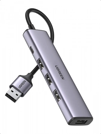 20805 Разветвитель портов Ugreen CM473 USB 3.0 - 4xUSB 3.0 PD.Цвет-серый