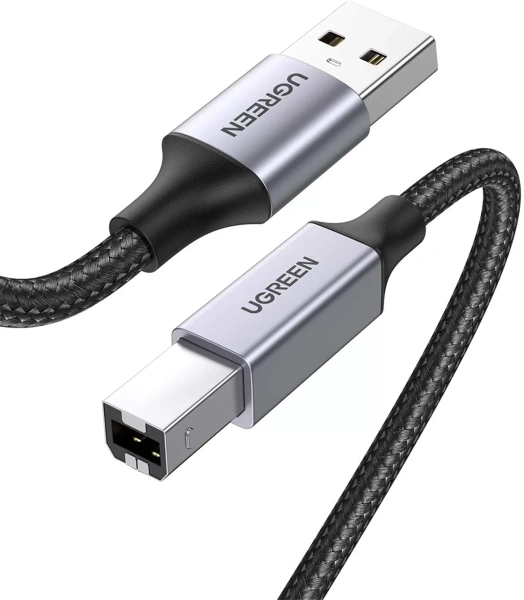 80802 Кабель UGREEN US369 USB-A to USB-B 2.0, в оплётке, 1.5m, Black 80802 Кабель UGREEN US369 USB-A to USB-B 2.0, в оплётке, 1.5m, Black