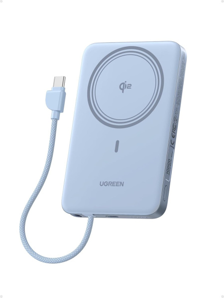65839B Внешний аккумулятор UGREEN PB570 MagFlow Air Ultra-Slim 30W Magnetic 10000mAh Wireles