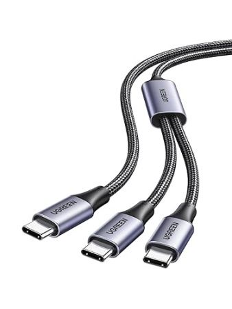 35087 Кабель UGREEN US561 Type C 2.0 Male To Type C 2.0 Male 2-in-1 Charging&Data Cable. Длина: 1,5м. Цвет: черный