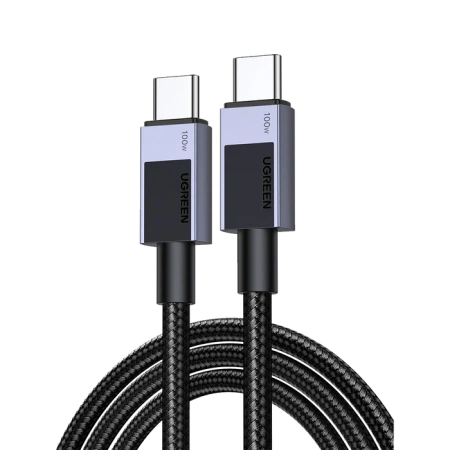45063 Кабель UGREEN L512 Type C 2.0 Male To Type C 2.0 Male 5A Data Cable. Длина: 1м. Цвет: черный