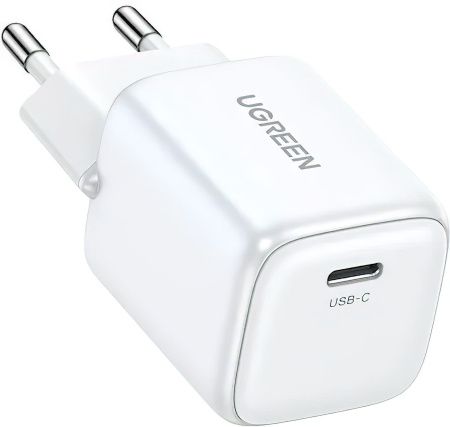 15326 UGREEN CD319 Зарядное устройство, Nexode
Mini GaN, 1*USB-C 30W, White