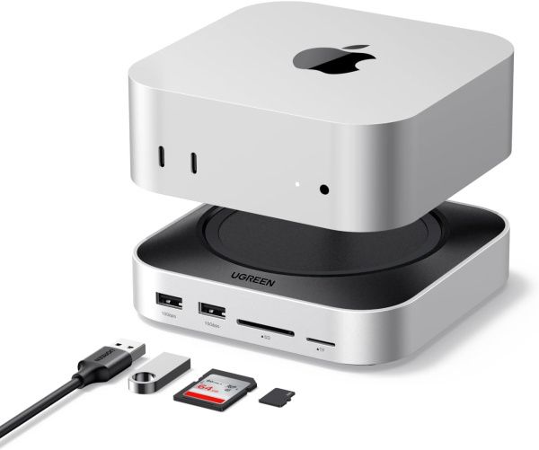 65487 Док-станция UGREEN CM841 11-in-1 3×USB-A 3.2&2×USB-A 3.0&2×USB-C 3.2&SD/TF&NVMe SSD Docking Station for Mac Mini M4/M4 Pro. Цвет: серый космос