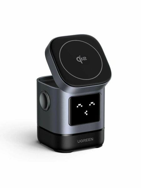 45775 Беспроводное зарядное устройство UGREEN W709 20W с кабелем USB-C-USB-C 1м. Цвет: серый
