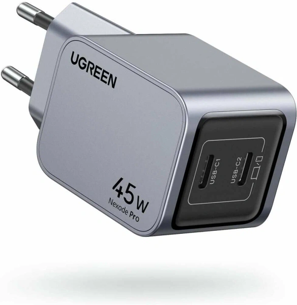 35008 Зарядное устройство UGREEN X707 Nexode Pro GaN 45W 2xUSB-C. Цвет: серый 35008 Зарядное устройство UGREEN X707 Nexode Pro GaN 45W 2xUSB-C. Цвет: серый