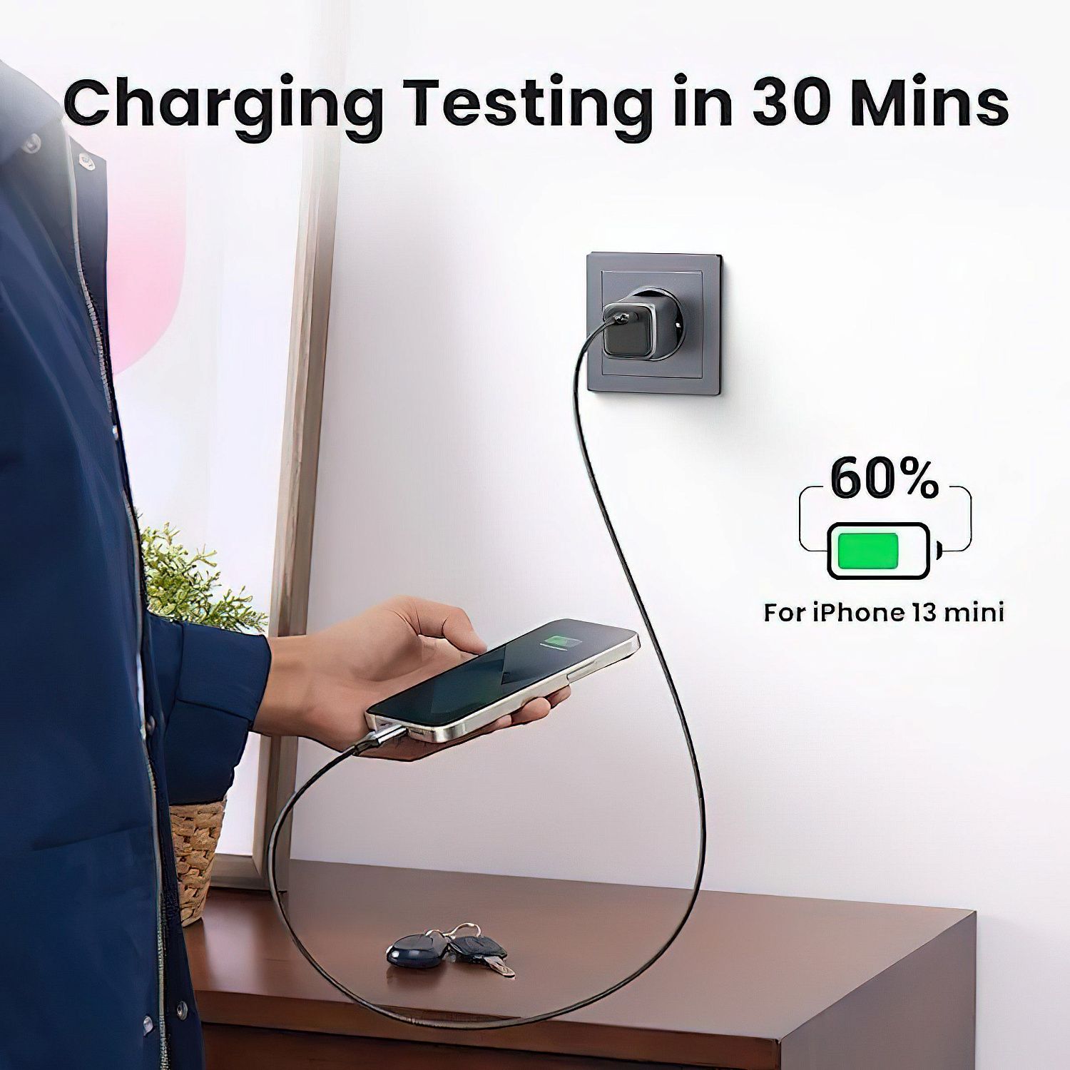 90666 Зарядное устройство UGREEN CD319 Nexode Mini, GaN 30W, 1xUSB-C. Цвет: серый 90666 Зарядное устройство UGREEN CD319 Nexode Mini, GaN 30W, 1xUSB-C. Цвет: серый