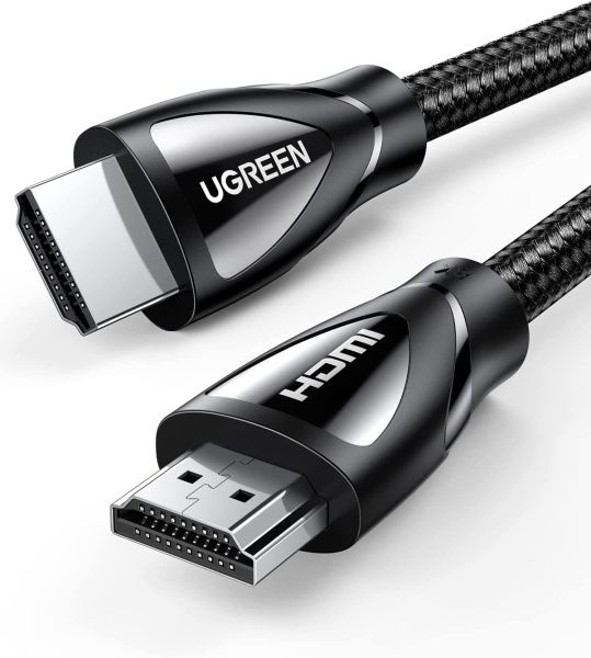 80402 Кабель UGREEN HD140 HDMI v2.1, Zinc+Nylon, 8K/60Hz, 4K/120Hz, 1.5M