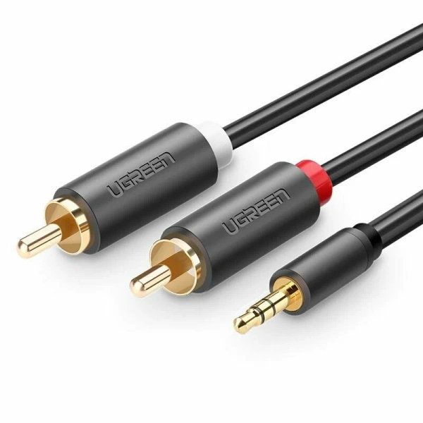 10513 Аудиокабель UGREEN AV102 3.5mm Male to 2 RCA Male Audio Cable. Длина: 5м. Цвет: серый