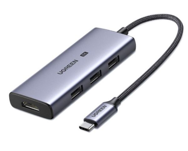 50629 Конвертор сигнала Ugreen CM500 (Type-C - HDMI 8K 30Hz, 3xUSB 3.0, Цвет- серый. 50629 Конвертор сигнала Ugreen CM500 (Type-C - HDMI 8K 30Hz, 3xUSB 3.0, Цвет- серый.