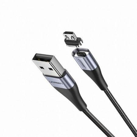 60276 Магнитный кабель UGREEN ED024 USB - Micro-USB, цвет: черный, 1M