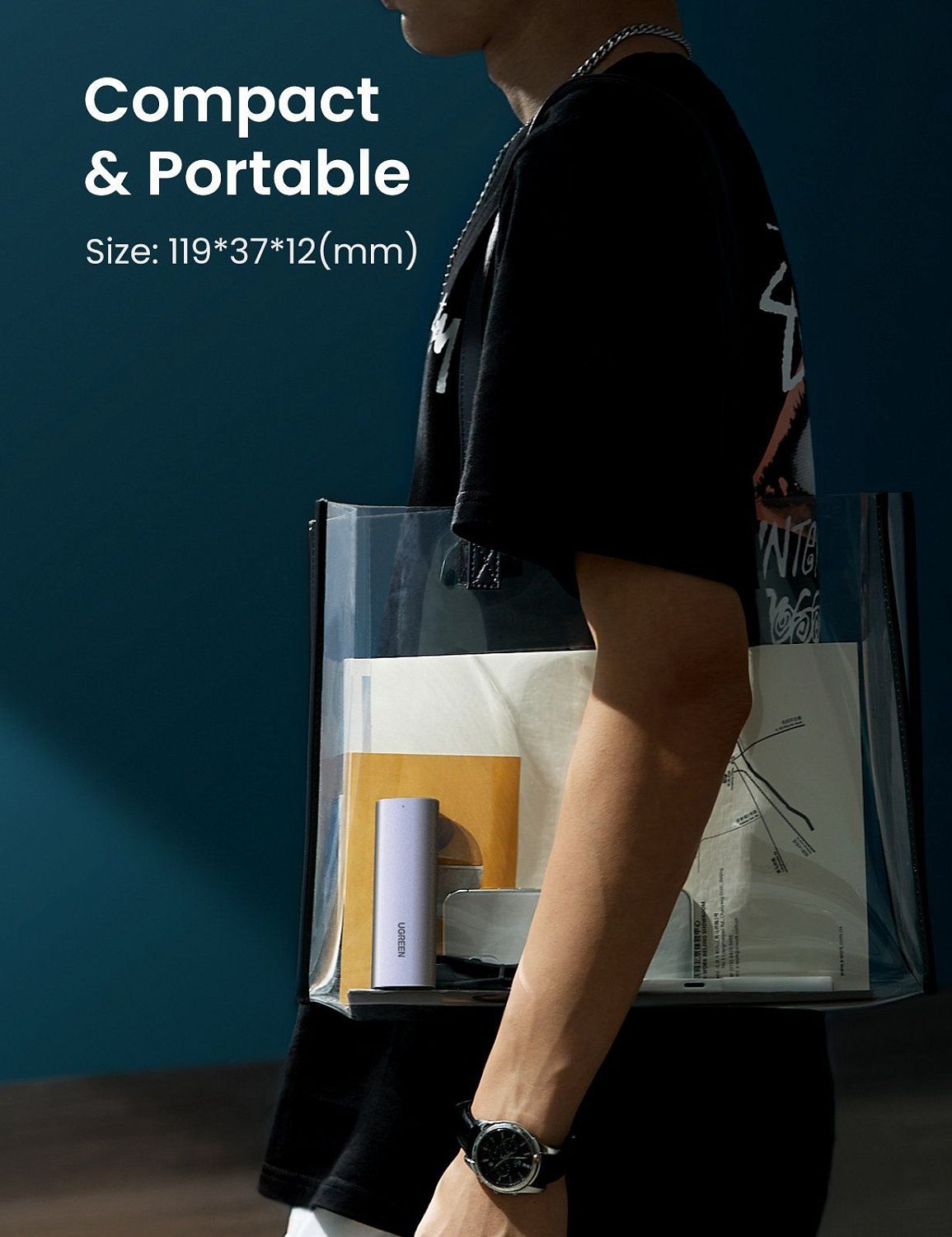 10902 Внешний бокс для SSD M.2 UGREEN CM400, USB TypeC, 10GB