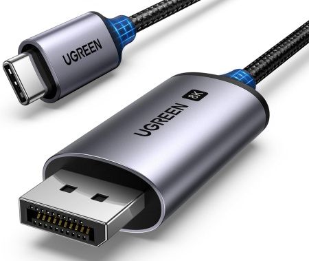 25158 Кабель UGREEN CM556 USB-C - DP, цвет: серебристый, 2M