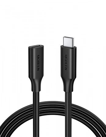 40574 Кабель удлинитель UGREEN ED008 USB-C - USB-C (male-female), цвет: черный, 0.5M
