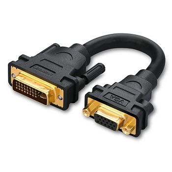 30499 Кабель Ugreen DVI-VGA, 0.15m, Цвет-черный. 30499 Кабель Ugreen DVI-VGA, 0.15m, Цвет-черный.
