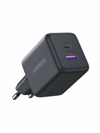 55539 Сетевое зарядное устройство UGREEN X516 30W 2-Port USB-C&USB-A GaN . Цвет: серый