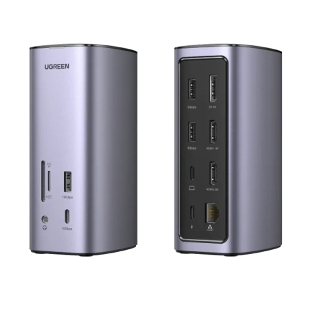 90325 Док-станция UGREEN CM555 Revodok Pro 12-in-1 8K@60Hz USB-C Multifunction Docking Station. Цвет: серый