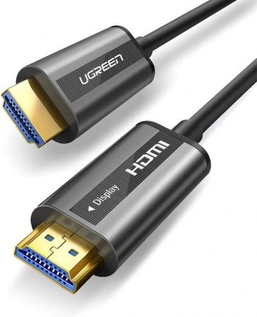 50717 Кабель UGREEN HD132 HDMI Zinc Alloy Optical Fiber Cable, цвет: черный, 10M