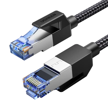 80430 Патч-корд Cat8 F/FTP UGREEN  Pure Copper Ethernet Cable Round Braided OD5.5mm 1.5m