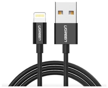 80823 Кабель UGREEN US155 USB-Lightning, цвет: черный, 2M