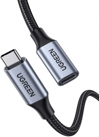30205 Кабель удлинитель UGREEN US372 USB-C - USB-C (папа-мама), цвет: черный, 1M