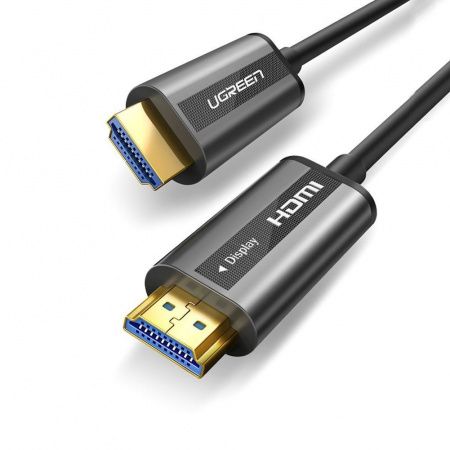 50217 Кабель UGREEN HD132 HDMI Zinc Alloy Optical Fiber Cable, цвет: черный, 30M