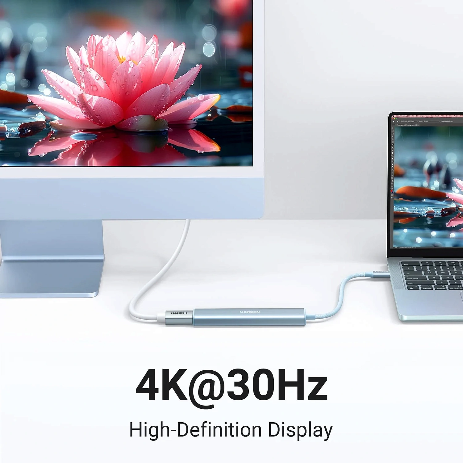 35581 Док-станция UGREEN CM478 USB-C - 3xUSB-A 3.0, HDMI v1.4 4K 30Hz, PD 100W, Цвет: голубой 35581 Док-станция UGREEN CM478 USB-C - 3xUSB-A 3.0, HDMI v1.4 4K 30Hz, PD 100W, Цвет: голубой