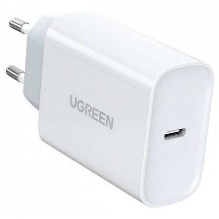 70161 UGREEN CD127 Зарядное устройство, 1порт USB-C, 3А, 30W, цвет: белый