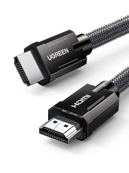 80602 Кабель UGREEN HD135 HDMI v2.1, Zinc+Nylon, 8K/60Hz, 4K/120Hz, 3M