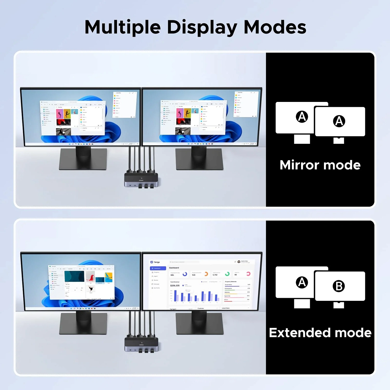 55851 Переключатель UGREEN AK700 8K@60Hz DisplayPort Dual Monitor KVM Switch 2 In 2 Out. Цвет: серый космос