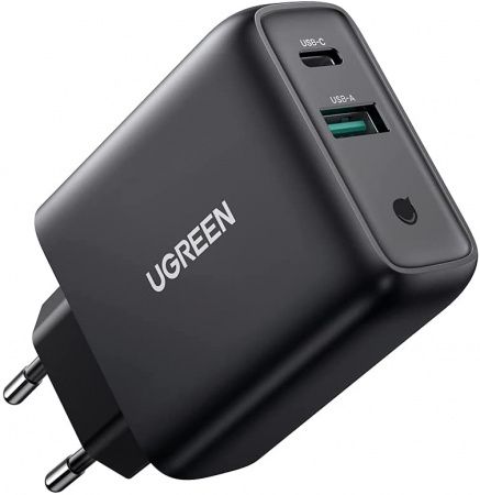 10217 UGREEN CD170 Зарядное устройство, USB-A + USB-C, 36W, цвет: черный