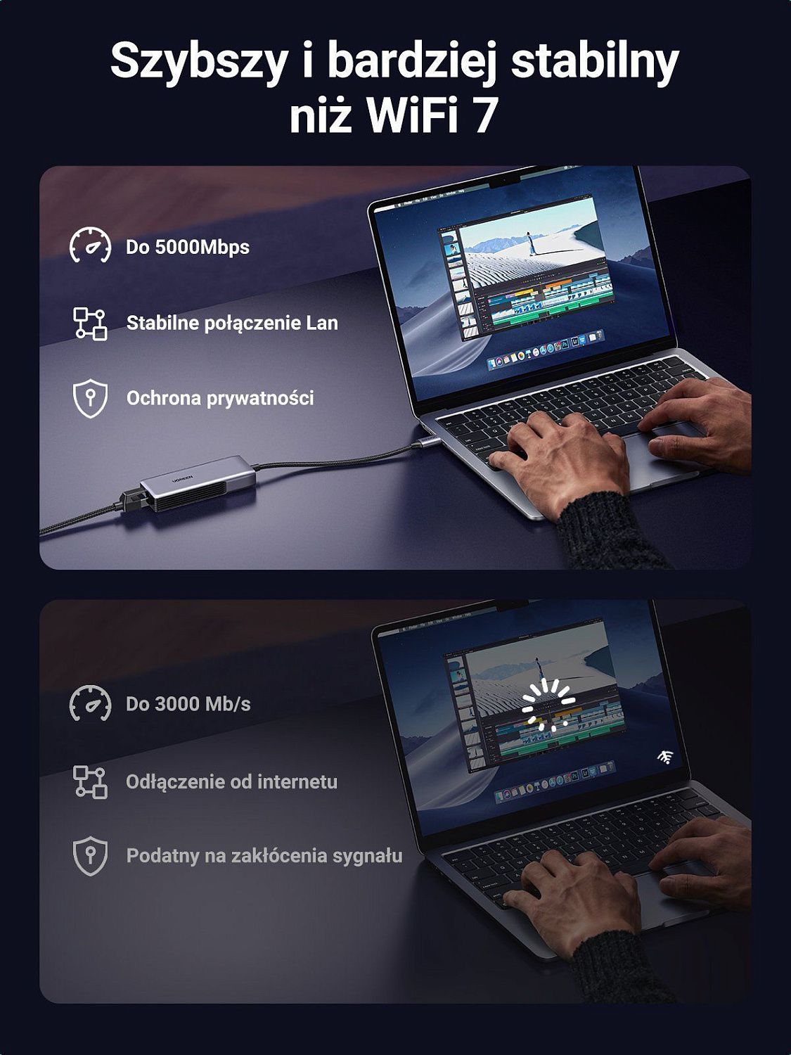 35921 Адаптер UGREEN CM848 USB-C to RJ45 5GbE Adapter. Цвет: серый космос