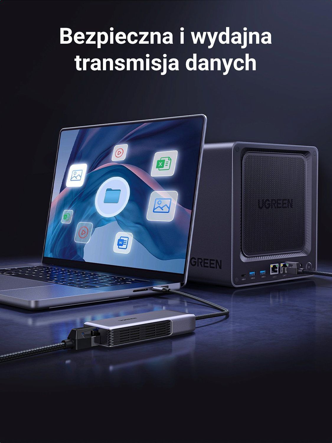 35921 Адаптер UGREEN CM848 USB-C to RJ45 5GbE Adapter. Цвет: серый космос