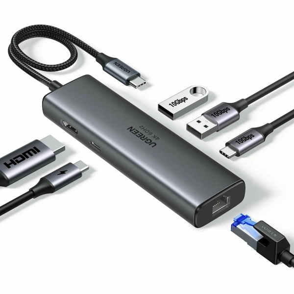 45000 Док-станция UGREEN CM512 USB-C - 2xUSB-A 3.2, USB-C 3.2, HDMI v2.0 4K 60Hz, LAN 1Gbit, PD 100W 45000 Док-станция UGREEN CM512 USB-C - 2xUSB-A 3.2, USB-C 3.2, HDMI v2.0 4K 60Hz, LAN 1Gbit, PD 100W